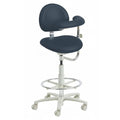 Brewer Company Dental Assistant Stool - Left Support - Deep Sapphire - Demo Model