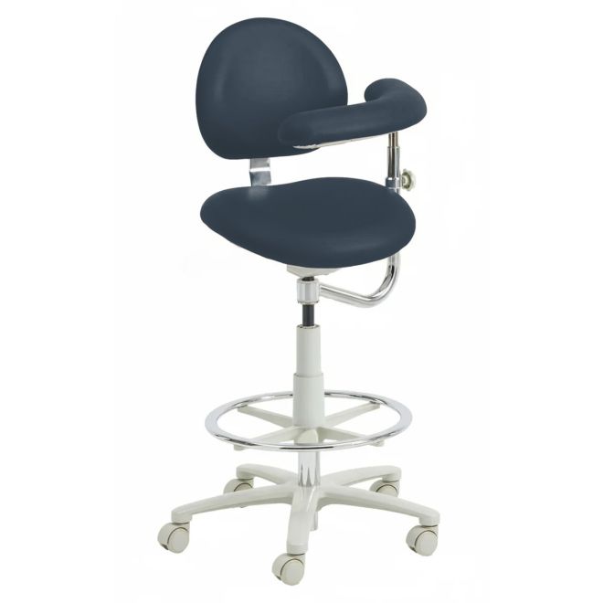 Brewer Company Dental Assistant Stool - Left Support - Deep Sapphire - Demo Model