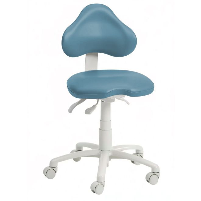 Brewer Company Ultra Leather Operator Stool - Wedgewood - Demo Model